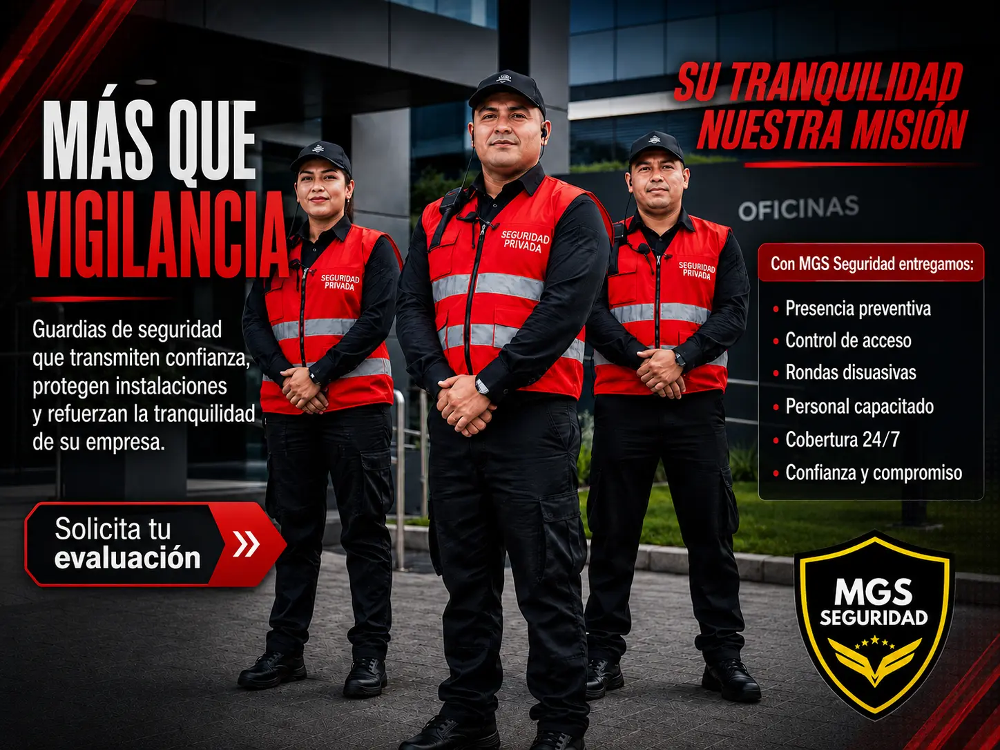 Guardias de seguridad MGS con presencia preventiva y control operativo